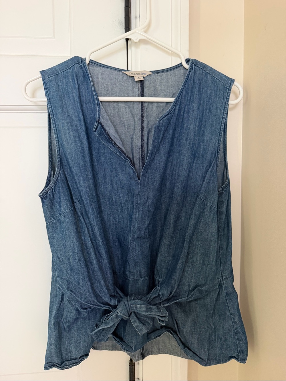 Calvin Klein sleeveless jean top